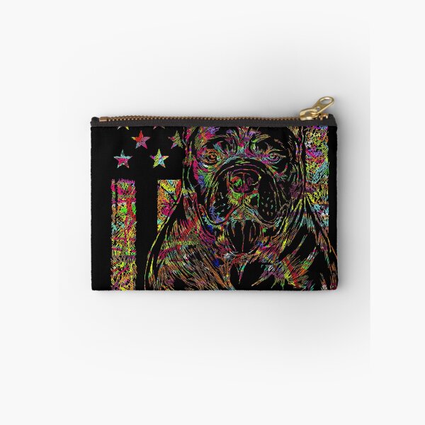Item preview, Authenticated Neon American Bully - Hand-Drawn Patriotic Art with Unique Color Hash designed and sold by Outlet Raloel.