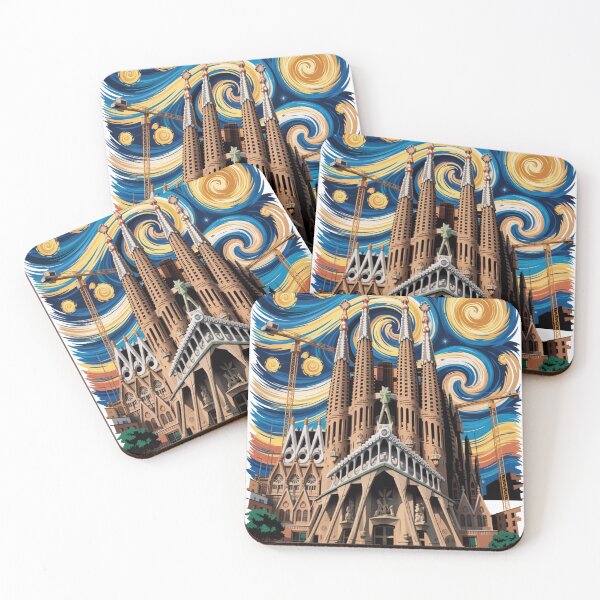Item preview, Starry Night Sagrada Familia T-Shirt | Van Gogh Inspired Barcelona Spain Art v1 designed and sold by DBWStudios.