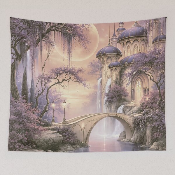 Item preview, Moonlight Palace over the Lavender Stream designed and sold by bloorose.