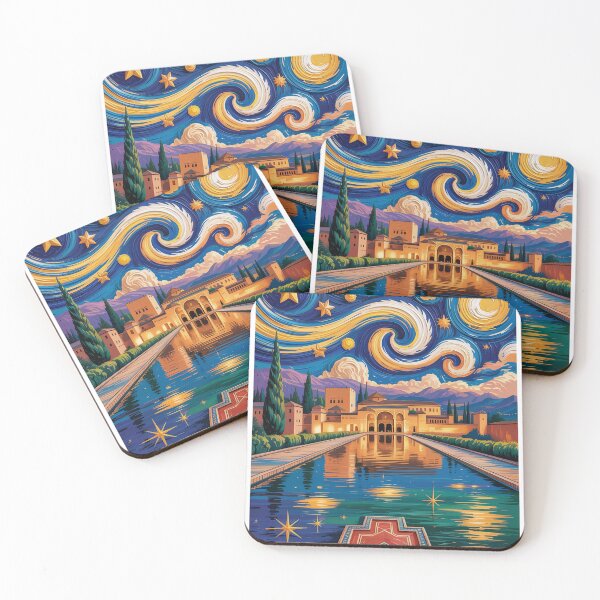 Item preview, Starry Night Alhambra Palace T-Shirt | Van Gogh Inspired Spain Garden Art v1 designed and sold by DBWStudios.