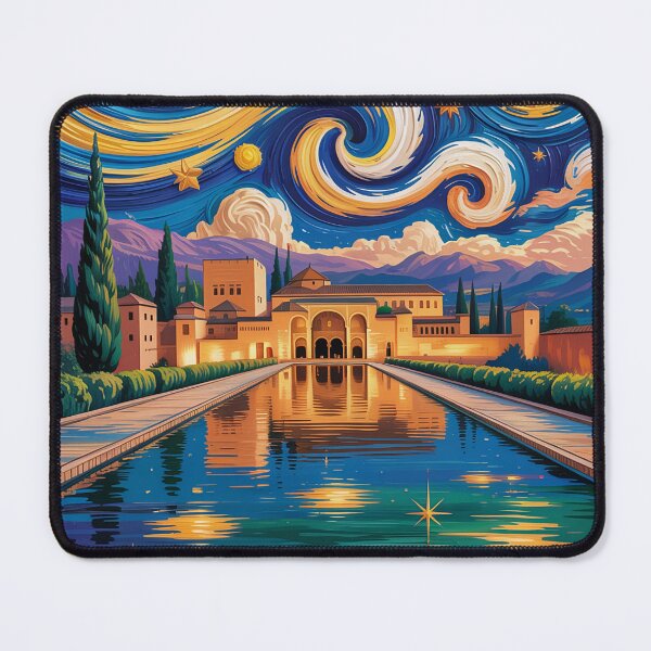 Item preview, Starry Night Alhambra Palace T-Shirt | Van Gogh Inspired Spain Garden Art v1 designed and sold by DBWStudios.