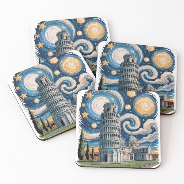 Item preview, Starry Night Leaning Tower of Pisa T-Shirt | Van Gogh Inspired Italy Art v1 designed and sold by DBWStudios.