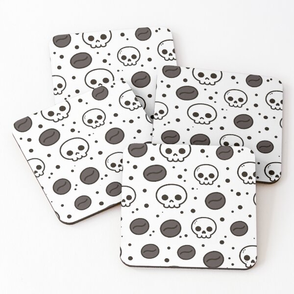 Item preview, Skulls & Coffee Beans Pattern – Dark Humorous Caffeine Lover Design designed and sold by Grumpy-Bob.