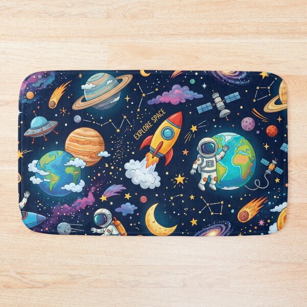 Item preview, Chile Cute Space Astronaut Rocket Galaxy Planet Pattern designed and sold by ART ATTACK ZONE.