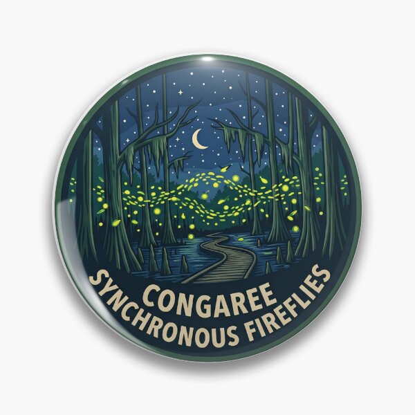 Item preview, Congaree National Park Synchronous Fireflies Glowing Night Boardwalk designed and sold by LittleArij.