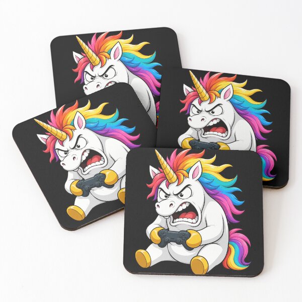 Item preview, Unhinged Unicorn Gamer Rage Funny Gaming Humor designed and sold by BoyleDesignShop.