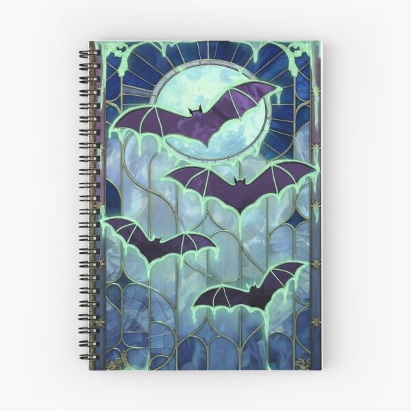 Item preview, Gothic Stained Glass Bats Green Moon Fantasy designed and sold by BriSher.