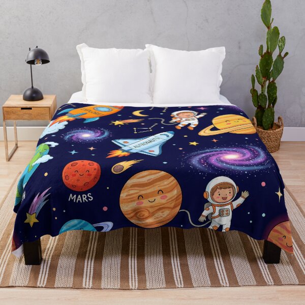 Item preview, Spain Cute Space Astronaut Rocket Galaxy Planet Pattern designed and sold by ART ATTACK ZONE.