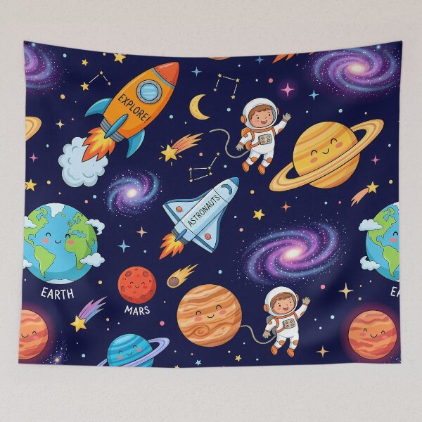Item preview, Spain Cute Space Astronaut Rocket Galaxy Planet Pattern designed and sold by ART ATTACK ZONE.