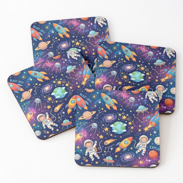Item preview, Italy Cute Space Astronaut Rocket Galaxy Planet Pattern designed and sold by ART ATTACK ZONE.