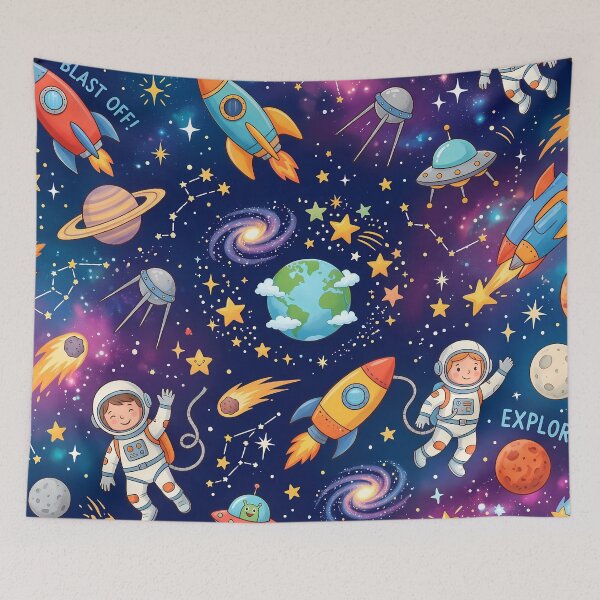 Item preview, Italy Cute Space Astronaut Rocket Galaxy Planet Pattern designed and sold by ART ATTACK ZONE.