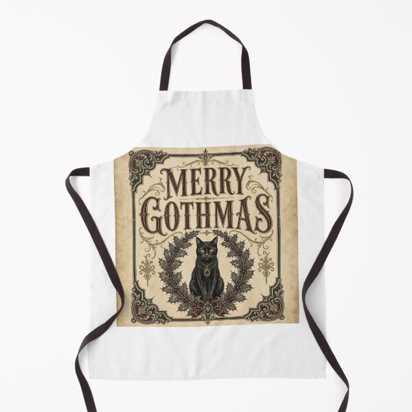 Item preview, Merry Gothmas Victorian Black Cat in Holly Wreath designed and sold by BoosterShop.