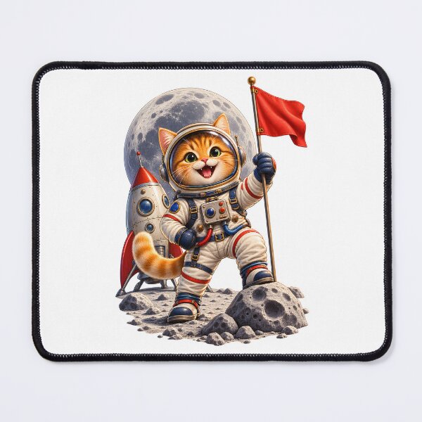 Item preview, Cute Cat Astronaut – Vintage Lunar Adventure Space Cat designed and sold by builtforyou.