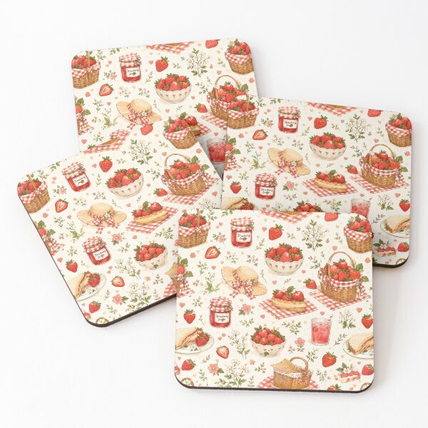 Item preview, Strawberry Picnic Seamless Pattern – Cottagecore Summer Fruit & Picnic Aesthetic designed and sold by RJACreative.