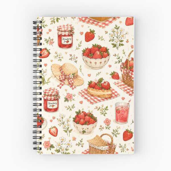 Item preview, Strawberry Picnic Seamless Pattern – Cottagecore Summer Fruit & Picnic Aesthetic designed and sold by RJACreative.