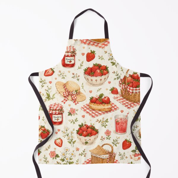 Item preview, Strawberry Picnic Seamless Pattern – Cottagecore Summer Fruit & Picnic Aesthetic designed and sold by RJACreative.