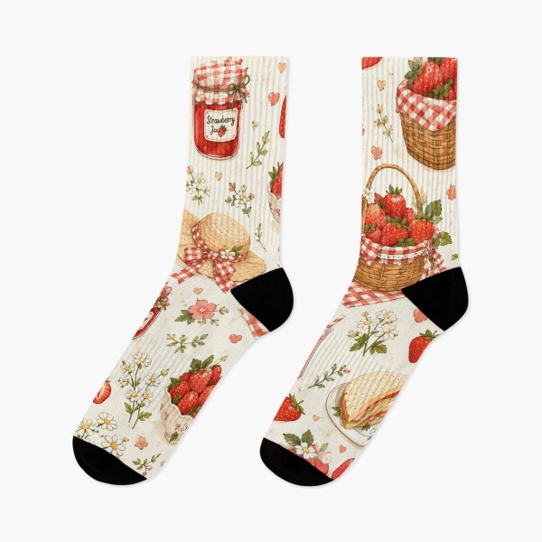 Item preview, Strawberry Picnic Seamless Pattern – Cottagecore Summer Fruit & Picnic Aesthetic designed and sold by RJACreative.