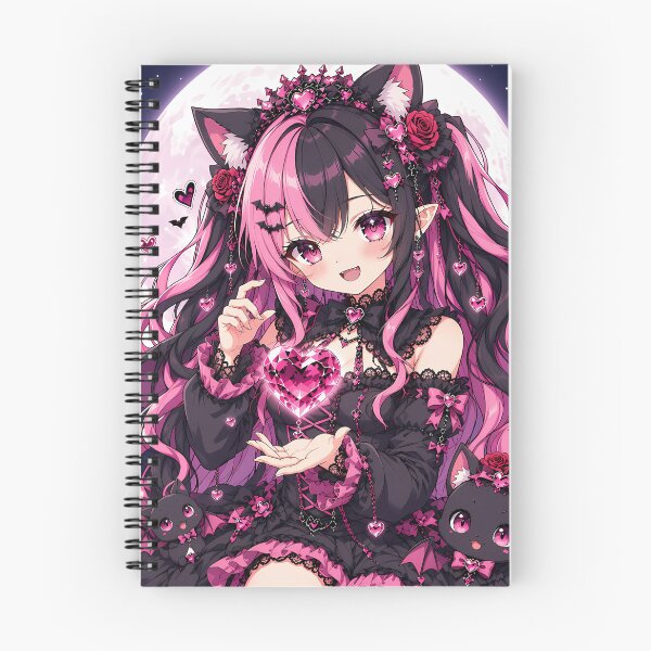 Item preview, Moonlit Crystal Heart Neko – Gothic Anime Girl designed and sold by Revyra Design .