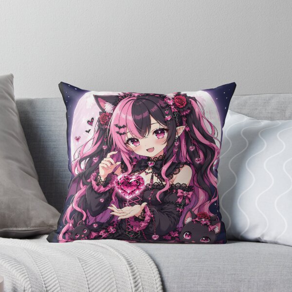 Item preview, Moonlit Crystal Heart Neko – Gothic Anime Girl designed and sold by Revyra Design .