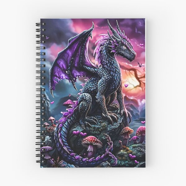Item preview, Purple Fantasy Dragon Mushroom Forrest Sunset Aesthetic designed and sold by INKRebelGraphic.
