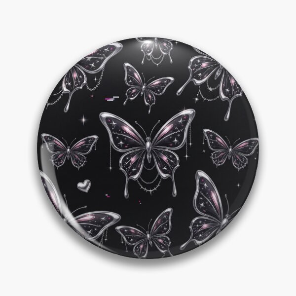 Item preview, Deadly Pretty Chrome Goth Butterfly pattern designed and sold by Darkshades.