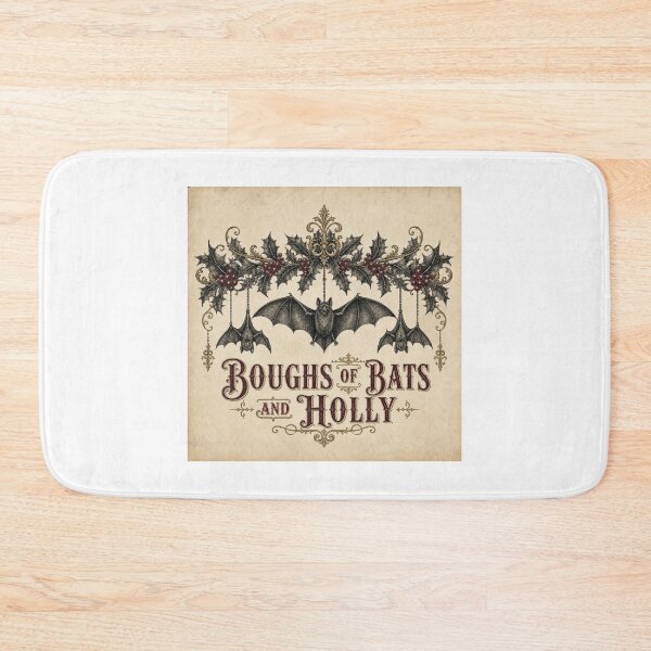 Item preview, Boughs of Bats and Holly Gothic Bat Christmas Design designed and sold by BoosterShop.
