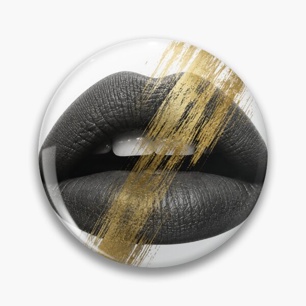 Item preview, Black Lips Gold Brush Stroke Art designed and sold by tmoca.