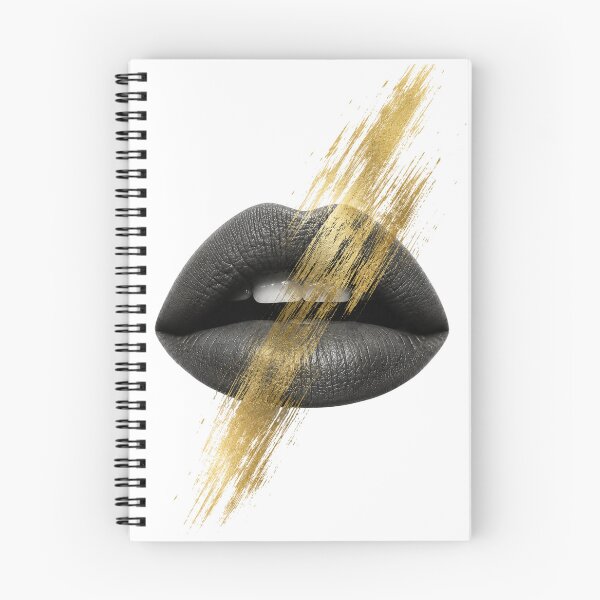 Item preview, Black Lips Gold Brush Stroke Art designed and sold by tmoca.