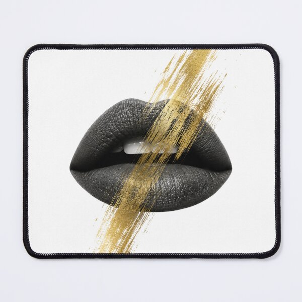Item preview, Black Lips Gold Brush Stroke Art designed and sold by tmoca.