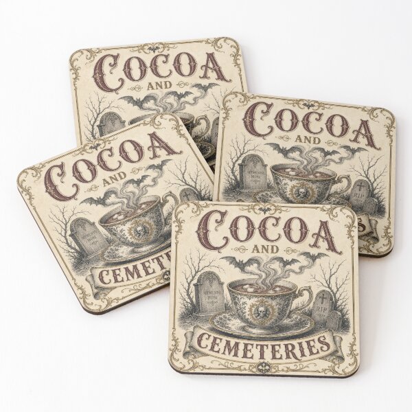 Item preview, Cocoa and Cemeteries Gothic Christmas Mug with Skull designed and sold by BoosterShop.
