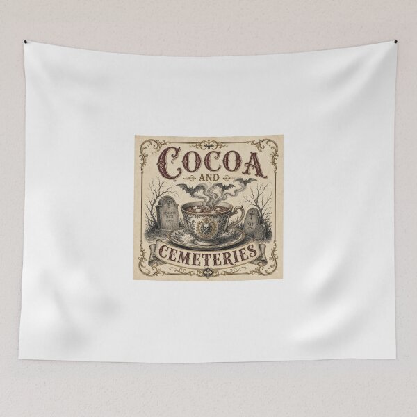 Item preview, Cocoa and Cemeteries Gothic Christmas Mug with Skull designed and sold by BoosterShop.