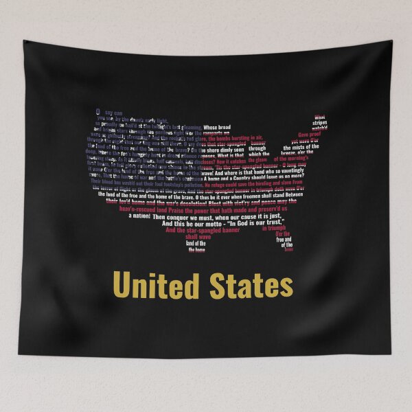 Item preview, USA Map National Anthem Typography Graphic designed and sold by JR78.