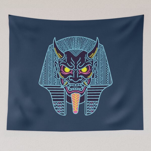Item preview, Neon Egyptian Oni Mask designed and sold by Gkinoki.