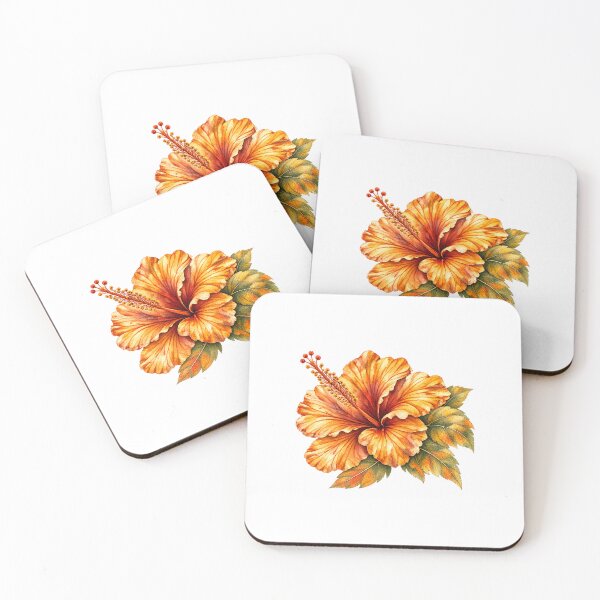 Item preview, Single Amber Harvest Hibiscus | Autumn Watercolor designed and sold by Nolmo.