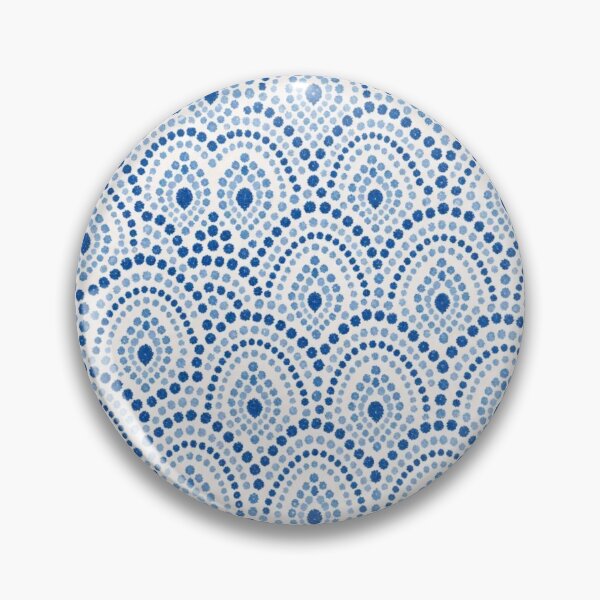 Item preview, Polish Pottery Peacock Eye Seamless Pattern | Boleslawiec Blue and White Folk Ceramic designed and sold by StickyGuys.