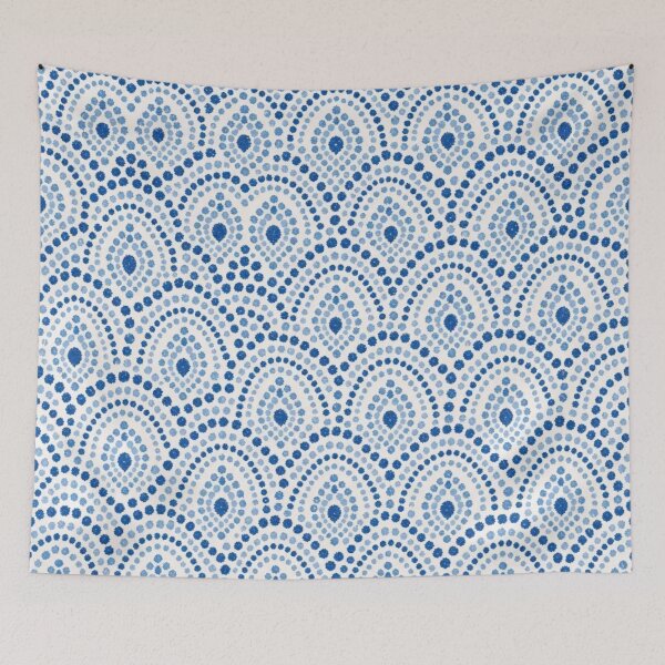 Item preview, Polish Pottery Peacock Eye Seamless Pattern | Boleslawiec Blue and White Folk Ceramic designed and sold by StickyGuys.