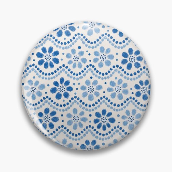 Item preview, Polish Pottery Dotted Daisies Seamless Pattern | Boleslawiec Blue and White Folk Ceramic designed and sold by StickyGuys.