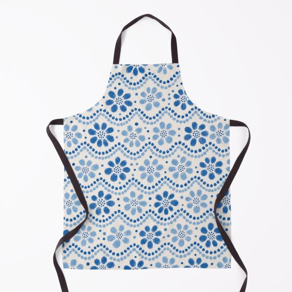 Item preview, Polish Pottery Dotted Daisies Seamless Pattern | Boleslawiec Blue and White Folk Ceramic designed and sold by StickyGuys.