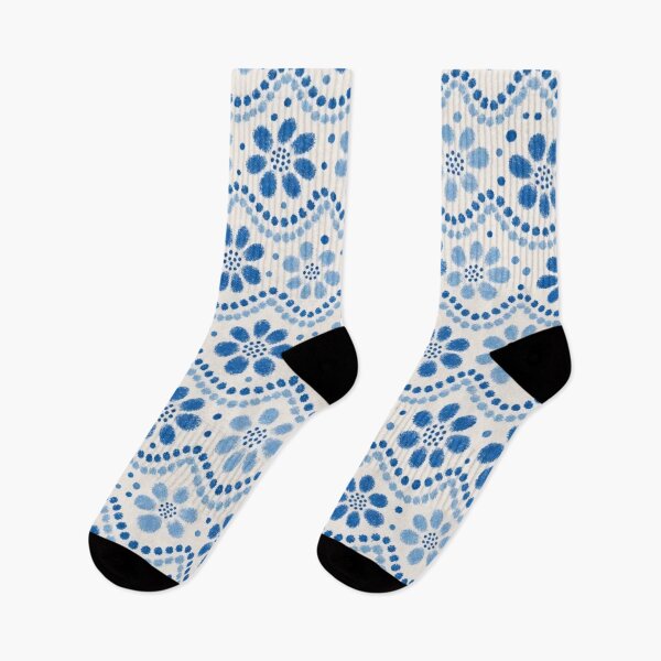 Item preview, Polish Pottery Dotted Daisies Seamless Pattern | Boleslawiec Blue and White Folk Ceramic designed and sold by StickyGuys.