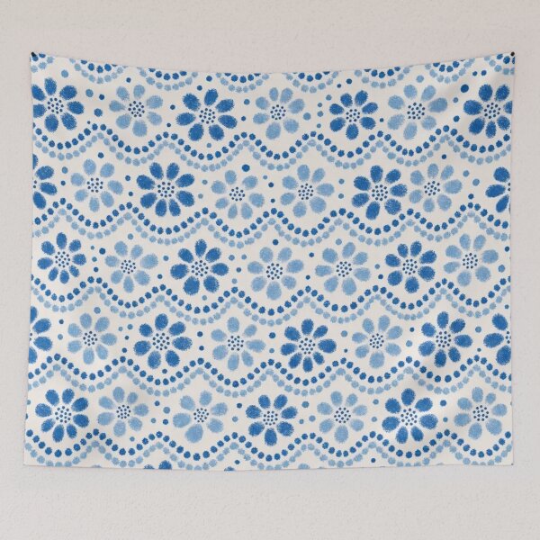 Item preview, Polish Pottery Dotted Daisies Seamless Pattern | Boleslawiec Blue and White Folk Ceramic designed and sold by StickyGuys.