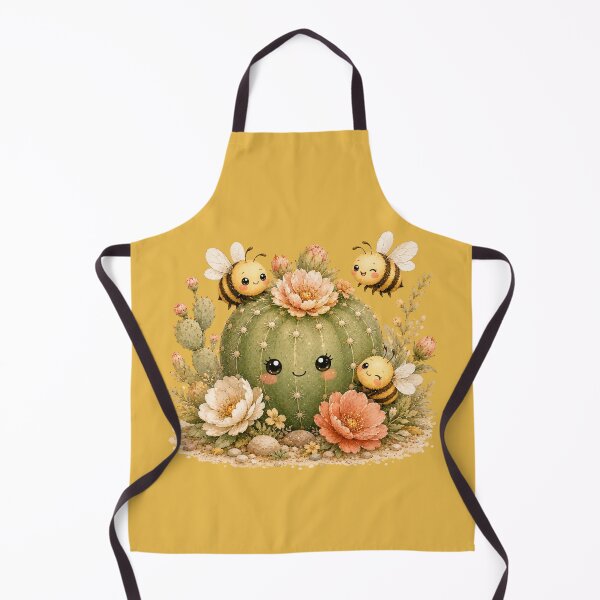 Item preview, Kawaii Bee & Cactus Friends Illustration – Desert Garden Design Art designed and sold by MagicMakerPh.