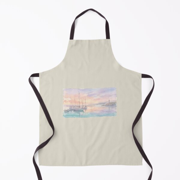 Item preview, Sailboats at Golden Hour – Watercolor Harbor Wall Art designed and sold by FawnFeatherCo.