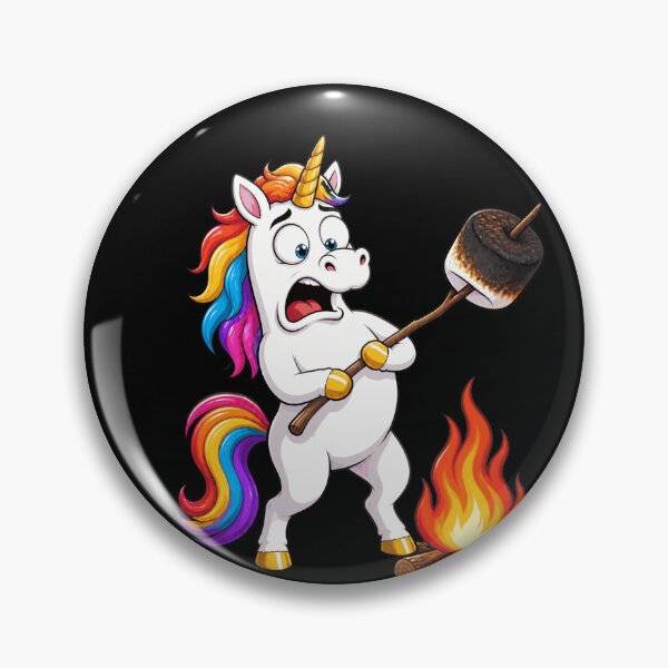 Item preview, Unhinged Unicorn Camping Mishap Funny Marshmallow Fail designed and sold by BoyleDesignShop.