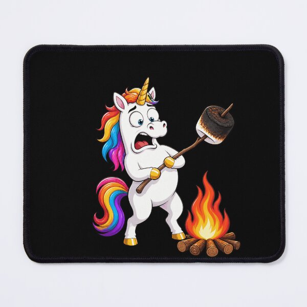Item preview, Unhinged Unicorn Camping Mishap Funny Marshmallow Fail designed and sold by BoyleDesignShop.