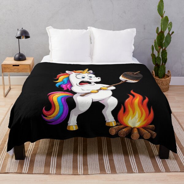 Item preview, Unhinged Unicorn Camping Mishap Funny Marshmallow Fail designed and sold by BoyleDesignShop.