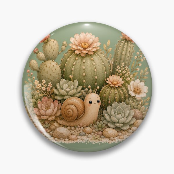 Item preview, Kawaii Snail Cactus Garden Illustration – Cute Desert Explorer Design Art designed and sold by MagicMakerPh.