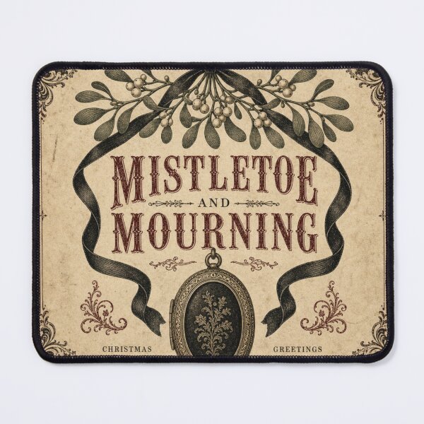 Item preview, Mistletoe and Mourning Gothic Victorian Christmas Medallion designed and sold by BoosterShop.