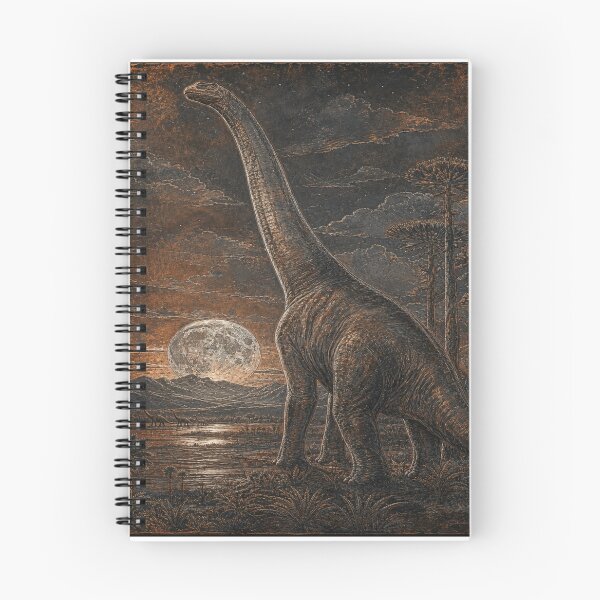 Item preview, Sauropoda Dinosaur and Moon designed and sold by Artnovalty.redbubble.com.