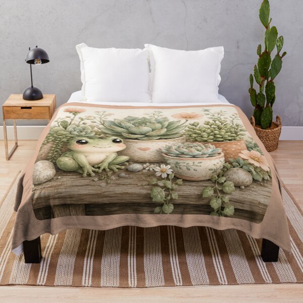 Item preview, Kawaii Frog & Succulent Friends Illustration – Cute Garden Design Art designed and sold by MagicMakerPh.