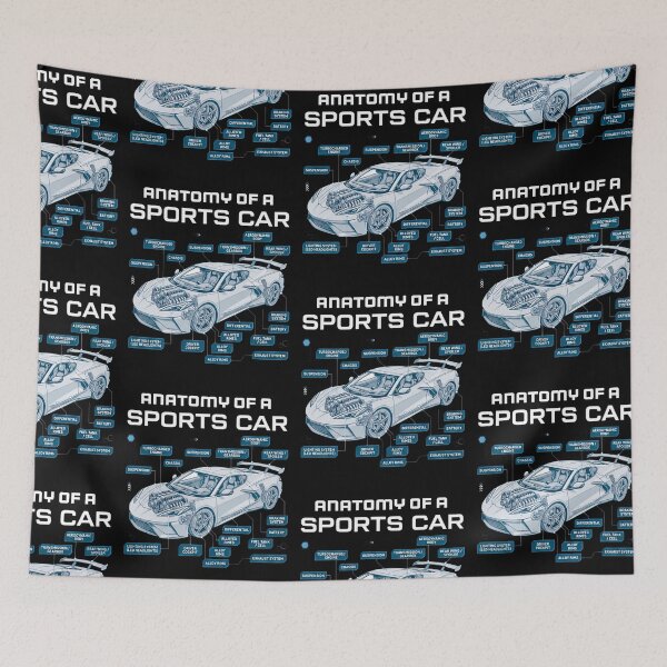 Item preview, Anatomy of a Sports Car - Racing Diagram Car Guy Gift designed and sold by 519xdesign.
